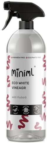 Miniml White Vinegar Cleaning Spray Wild Rhubarb Scented 750ml - All Natural Multi-Surface and Multi-Purpose Cleaner, Limescale Remover, Laundry Softener and More - 100 percent Vegan and Cruelty Free