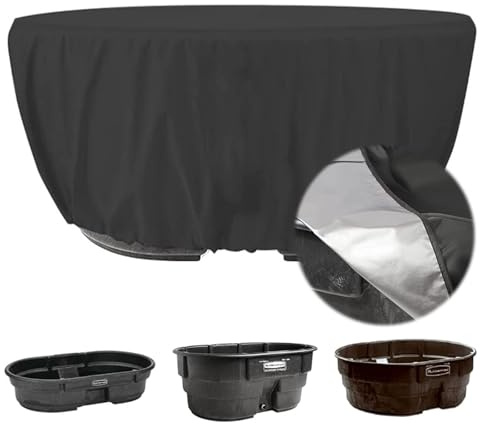 Rund Poolabdeckung, 132 x 78 cm Hundepool Abdeckung Staubschutz , Wasserdichte Gartenabdeckung 210D Oxford-Tuch für Whirlpools im Freien für Whirlpools mit Einziehbarem Kabel