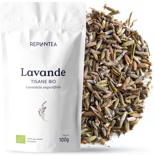 FLEURS DE LAVANDE BIO 100g | Lavande pour Tisane et Thé | Lavandula angustifolia REPLANTEA
