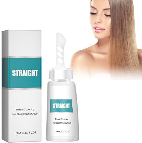 Crema Lisciante per Capelli, Crema Setosa e Lucida, Straightening Hair Cream, Trattamento Idratante Per Capelli, Crema Stirante Per Capelli Proteica per Capelli Sfibrati e Danneggiati