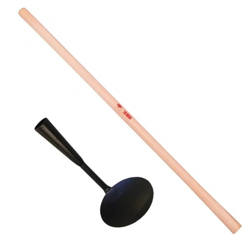 Bricoloco Casserole de 180 mm avec poignée pour creuser des trous pour poteaux et plantation. Extraction uniquement de la terre nécessaire avec moins d'effort. Cuillère à creuser des trous manuelle