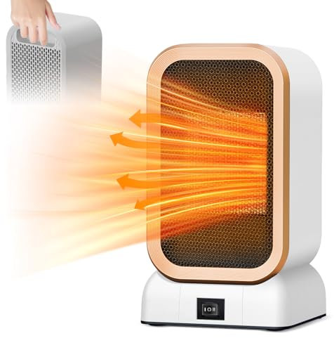 Journeyside Mini Keramik Heizlüfter, Tragbare Elektrisch Heizgeräte, 1000W Energiesparend Heizungslüfter, PTC Heizgeräte mit Überhitzungsschutz Klein Elektrisch Heitz Lüfter,Für Wohnräume Büro