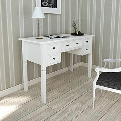 DYRJDJWIDHW nähtisch,jummico höhenverstellbarer Schreibtisch,Study Table,Weißer Schreibtisch mit 5 SchubladenGeeignet für Büro, Arbeitszimmer, Schlafzimmer