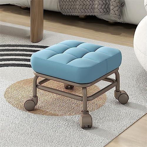 Comodo sgabello girevole per madri, bambini e lavoratori, seduta imbottita, telaio robusto con ruote per mobilità, ideale per lavori di cucito e lavoro