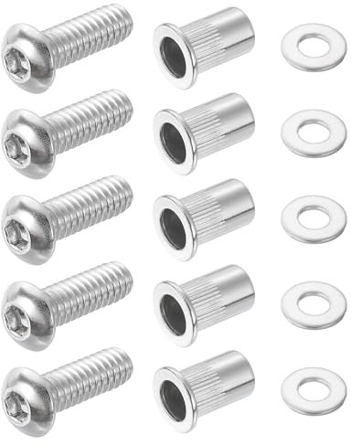 QUARKZMAN Set di 80 Rivetti e Bulloni 1/4-20 e Viti a Testa Bombata da 3/4 in Acciaio Inossidabile 304 Filettati 1/4-20 Rondelle Piane in Acciaio Inossidabile 304