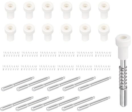 12 Pack Window Screen Plunger Latches, 5/32 x 1-1/2 Aluminum Alloy Window Screen Retainer Pins with Caps and Springs Replacement Accessories Plungers Clips for Securing