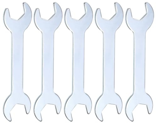 sourcing map Doppelmaulschlüssel mit offenem Ende, dünn, 14 mm x 15 mm, metrisch, superdünn, kleiner Flachkopfschlüssel, verzinkt, offener Schraubenschlüssel für Autoreparatur, Möbelmontage, 5 Stück