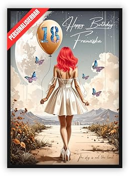 dockyardos® Geldgeschenk zum 18. Geburtstag |Geschenkidee | Geld kreativ verschenken | Beste Freundin | Frau | Mädchen | Geburtstagsgeschenk | The sky is not the limit