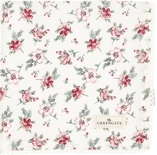 GreenGate Stoffserviette Astrid White mit Spitze Baumwolle 40 x 40 cm