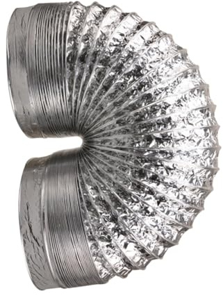 FONDOTIN Tuyau De Ventilation Aluminium Épais Résistant Haute Température, Conduit D'échappement Extensible 100 Mm x 2 Mètres, Tuyau D'aération Rétractable Argenté, Pour Chauffage, Cvc Cuisine