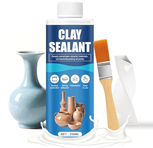 ALLONY Barniz Arcilla, Sellador Cerámica, Barniz Arcillas Secado al Aire, Brillante Impermeable, Previene Grietas, Ideal para arcilla, Cerámica, Porcelana y Manualidades, 250ML