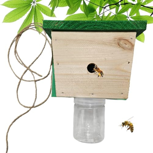 Trappola per da falegname, decorazione rustica in legno da giardino, trappola per vespe da falegname, per la manutenzione di ponti e cortili, di alberi, sciami di apiari