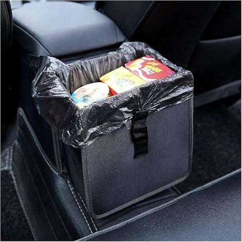 DATONGERGANG Poubelle de Voiture pour Toyota Yaris 4 (IV) XP21 I 2020-2024, Étanche Sac de Rangement Auto Boîte à Ordures Corbeille Suspendue Organisateur Siège Couvercle Noir