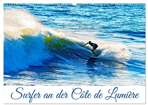Surfer an der Côte de Lumière (Wandkalender 2026 DIN A2 quer), CALVENDO Monatskalender: Wellenreiten an Frankreichs Atlantikküste (CALVENDO Sport)