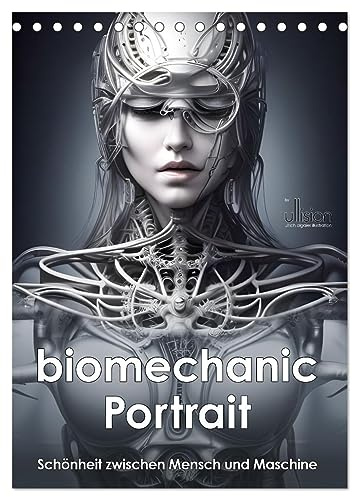 Biomechanic Portrait - Schönheit zwischen Mensch und Maschine (Tischkalender 2026 DIN A5 hoch), CALVENDO Monatskalender: Elegante Maschinenwesen (CALVENDO Technologie)
