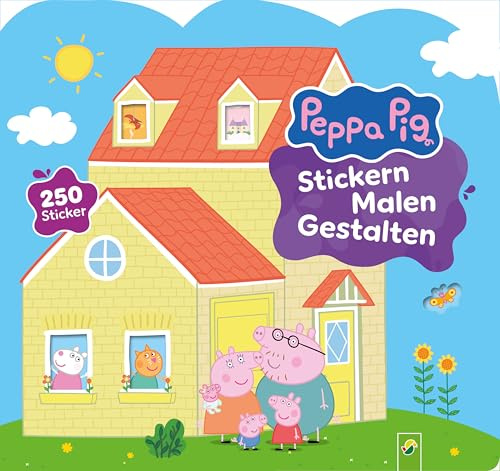 Peppa Pig Stickern Malen Gestalten: Mit 250 tollen Stickern I Stickerbuch I Malbuch für Peppa Wutz Fans ab 3 Jahren