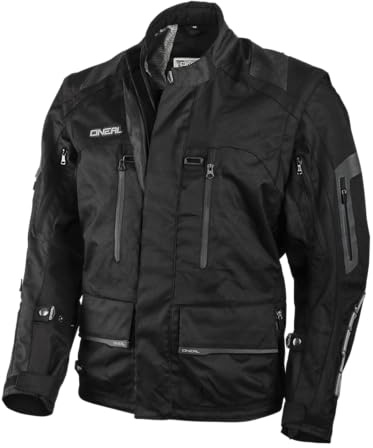 O'NEAL | Enduro-jacka | Enduro MX | Vattenavvisande yttermaterial, skyddsfickor på rygg, armbågar och axlar | Baja Racing jacka | Vuxna, svart, M