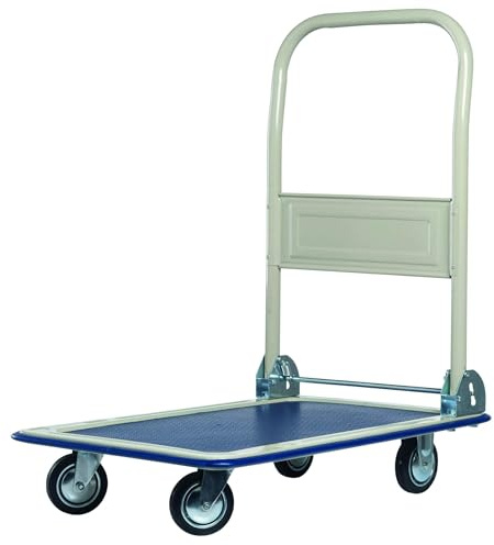 KINZO Plattformwagen - Klappbar - Bis 150 kg Tragkraft - Antirutsch Beschichtung - 820 x 480 x 730 mm