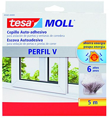 Tesa Moll - Türdichtschiene, 5 m, grau.