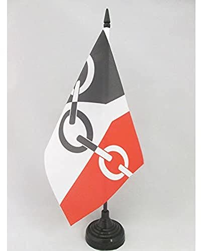 AZ FLAG bordsflagga land svart 21 x 14 cm - liten kontorsflagga svart land - England 14 x 21 cm