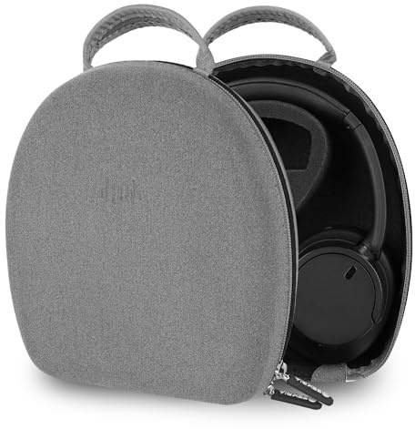 Geekria Shield Headphones Case Compatible with Sony WH-1000XM5/1000XM4/CH720N, ULT WEAR, Replacement Protective Hard Shell Carrying Bag with Cable Storage (Microfiber Grey)