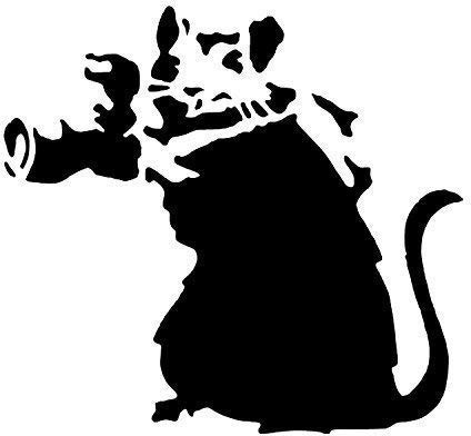 BANKSY RATTE Schablone / A4 Blatt Größe (Design 17x17cm) / Heim Dekoration Kunst malen Schablone