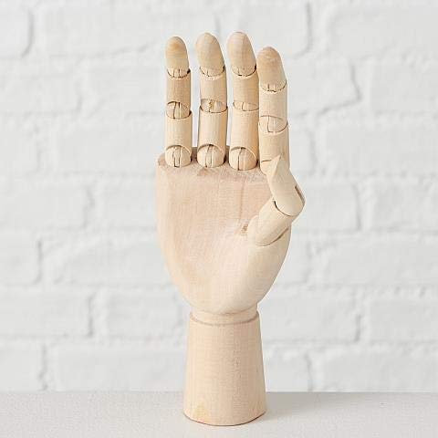 Figur rechte Hand Holz Natur 19 cm Deko Schmuckhand Schmuckständer Kunststudenten Fingerdetails Modellhand