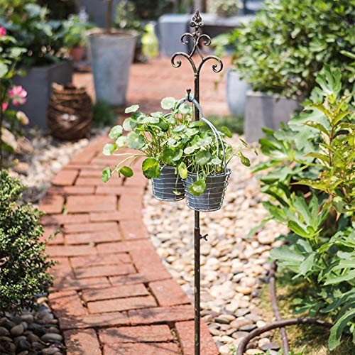 TentHome Gartenstecker Landhaus Gartenstab Willkommen Hauseingang Rankstäbe Rankhilfe Laternenstab Pflanzenstützen Falten Metall Stab für Gartenschild, Türschilder, Futterhäuschen