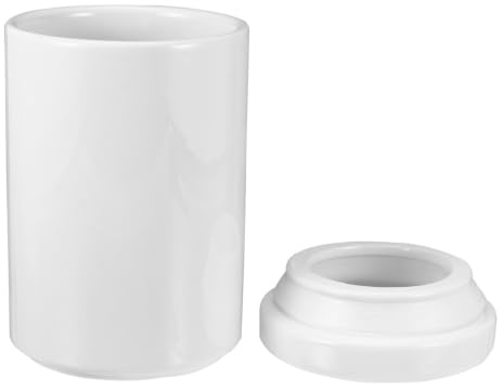 DOITOOL White Ceramic Storage Jar with Airtight Lid 6.22 Inch Tea Caddy for Loose Tea Sugar Coffee Kitchen Organization Nordic Style White Canister Pasta Jars