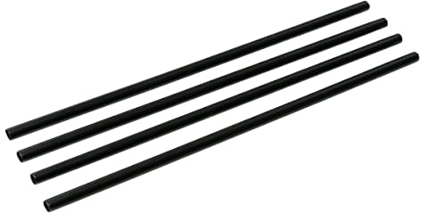 FMprofessional Lot de 50 pailles réutilisables en plastique - Diamètre : 6 x 230 mm - Réutilisables - Tubes durables - Pailles pratiques - Couleur : noir