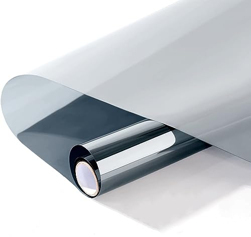 Cinbee Sonnenschutzfolie Fenster innen oder außen - Spiegelfolie Selbstklebend - UV Schutzfolie - Wärmeisolierung - Fensterfolie - Sichtschutzfolie (Silber, 60x400)