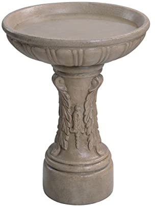 Kenroy Home 51139SNDST Ibiza Birdbath with Sandstone Finish, Classic Style, 21 Height, 16.5 Width, 16.5 Depth