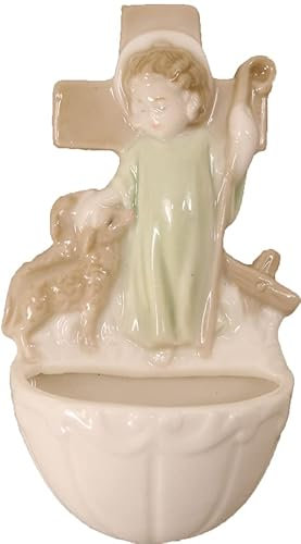 dekoprojekt Heiligenfigur Weihwasserkessel Guter Hirte 13 cm