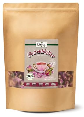 Biojoy Pétales de Rose séchées BIO (200 g), fleurs pour décoration ou rose infusion (Rosa Damascena)
