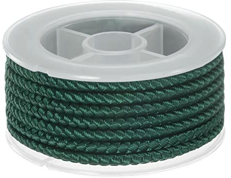 sourcing map Hilo de Nylon, Cuerda de Abalorios de Cordel, Cordón Trenzado Extrafuerte 4mm para Pulseras Joyería Fabricación Bricolaje Artesanía 3,2 M/10,5 Pies, Oscuro Verde