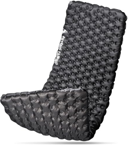 OneTigris Obsidian Isomatte Outdoor faltbar mit Pumpensack, 8 cm verdickte Ultraleicht Luftmatratze 1 Person Camping Matratze aufblasbar für Wandern Auto (R-Wert 5,2)
