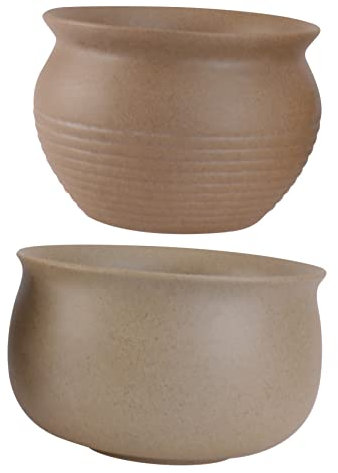 Milisten 2st Vegetarischer Keramik Blumentopf Zimmertöpfe Für Pflanzen Minivasen Für Blumen Blumentöpfe Für Zimmerpflanzen Zimmerbonsai Minibehälter Dekor Pflanztöpfe Atmungsaktiv Container