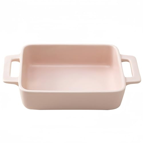 Dowbom Pirofila per forno, teglia, ceramica Bakeware, casseruola in ceramica (rosa, 500 ml)
