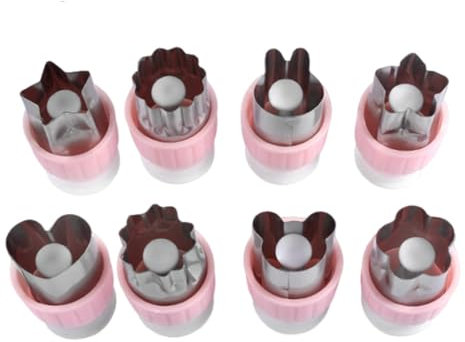Fellflying Set di stampini per biscotti a fiori, stampini per biscotti a fiori - Tagliabiscotti in acciaio inossidabile da 8 pezzi, tagliabiscotti antiaderente per uso alimentare - Gadget da cucina,