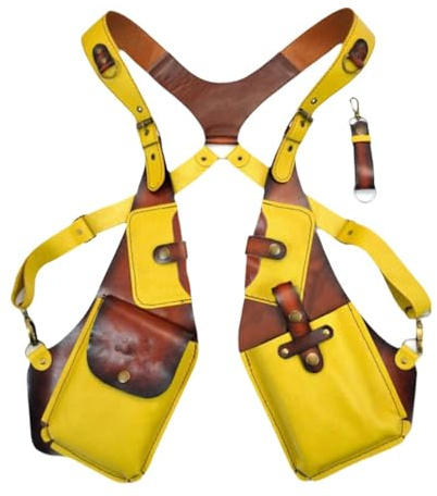 Dickly Leder Anti-Diebstahl-Schulter Holster Pouch Unterarm Holster Tasche Einstellbare Schulter versteckte Pack Tasche für Outdoor-Reisen，#24