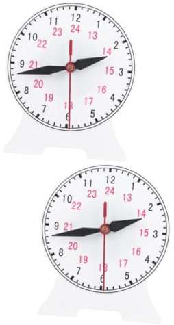 Hohopeti 2st Uhrenmodell Uhrenverzierung Lehruhr Lernspielzeug Für Die Zeit Zeitschaltuhr Sagen Desktop-Spielzeug Uhrzeit-lernform Zeit Uhr Mathe-lernuhr Spielen Lehrmittel Plastik Weiß