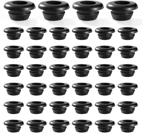 YIXISI 40 Stücke Durchmesser 8 * 10 mm Gummitüllen, Geschlossene Gummitüllen, Kabeldurchführung Gummistopfen, Gummitülle Elektrischer Leiter Dichtungsring, für Kabelschutz, Kabelkanal
