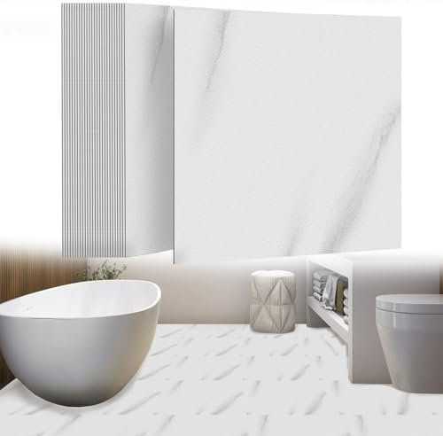 UISEBRT Baldosas autoadhesivas para el suelo, 27 unidades, 2,51 m², suelo de vinilo, aspecto de hormigón, azulejos adhesivos por metros, aspecto de azulejos, para cocina, baño, pasillo, salón, 30 x 30