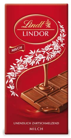 Lindt Schokolade | LINDOR Tafel Milch | 100g | feinste Vollmilch-Schokolade mit zartschmelzender Füllung | Schokoladen-Tafel