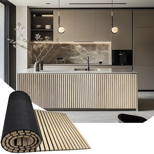 94.5 x 23.6 in Acoustic Wood Wall Panels,3D Flexible Soundproof Wall Panels,Wood Slat Wall Panel for Interior Wall Decor (Oak)