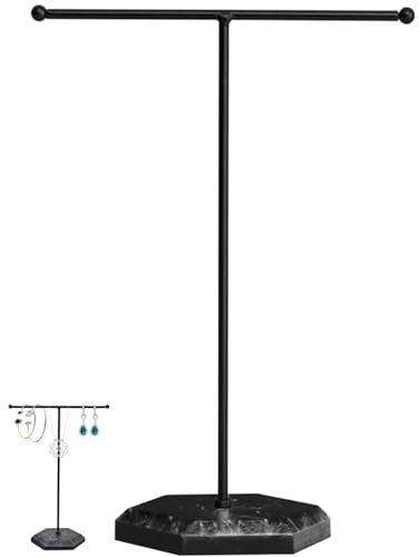 BARRU 1 soporte exhibición joyería – Soporte metal en forma T para joyería,estante almacenamiento joyería, soporte exhibición joyería colgante para pulseras anillos