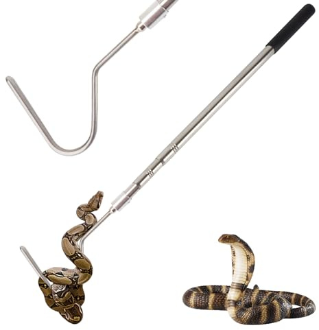 Smarkey Schlangenhaken, Schlangengreifer, strapazierfähig, mit 106,7 cm ausziehbarem Edelstahl, Schlangenzange für Klapperschlange, Kupferkopfschlange, Kugelpython, Rassel, Kobra, Mais, Rosy Boas