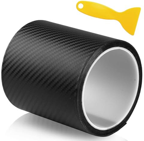 YOYEAH Lámina de carbono para coche (3 cm × 100 cm), adhesivo 3D de pintura autoadhesiva, color negro – Lámina protectora para umbrales de umbral resistente a los arañazos
