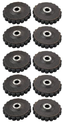 Bacar 10pcs 4 Flap Polishing Grinding Disc Wheel Scouring Buffing Pad Angle Grinder Nylon Fiber Grey