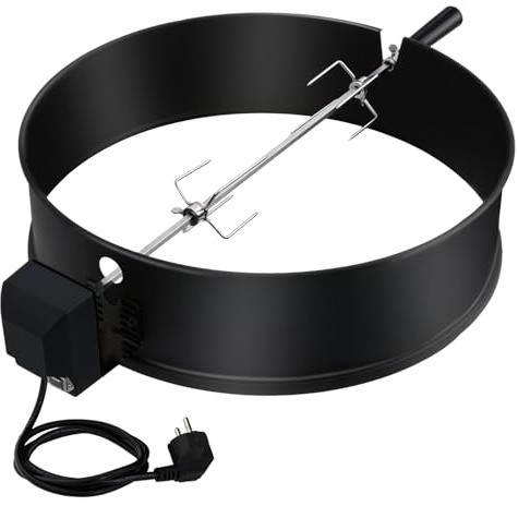 Carbone bollitore Grill girarrosto, Arrostire Kit Anello con spiedo, Girarrosto per Barbecue Motore Elettrico Si inserisce Weber 57 CM bollitore BBQ e Altre Griglie 57cm Kettle